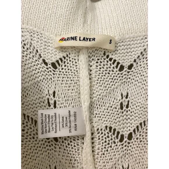Marine Layer Archive Hazel Knit Matching Set Small Crochet Top Wide Leg Pant - Picture 9 of 16